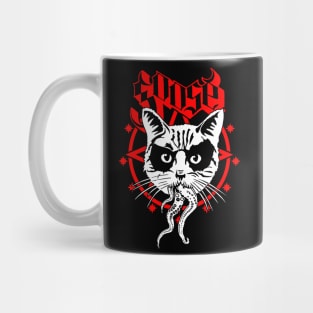 Black Metal Cat Ghost Superhero Cat Rock Band Parody Mug